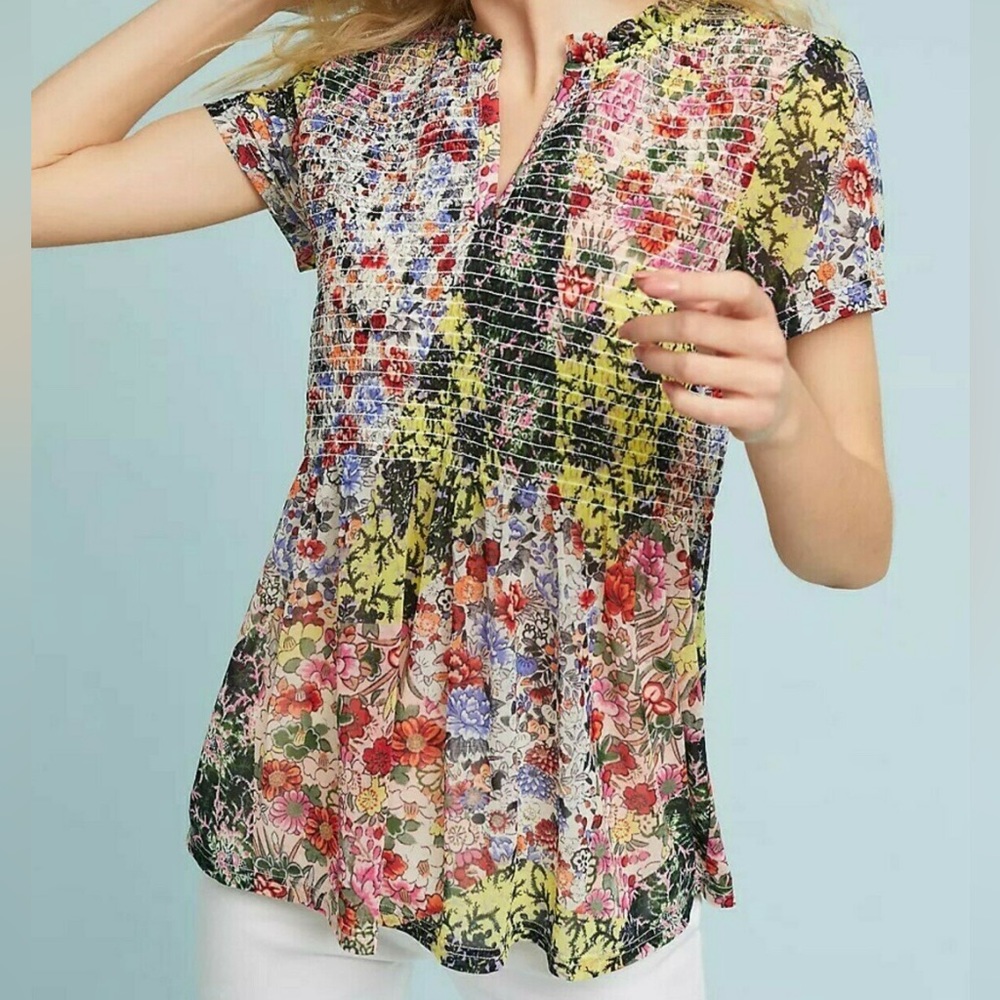 8. ANTHROPOLOGIE AKEMI + KIN Smocked Top
